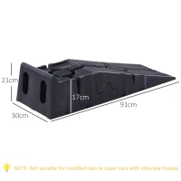 DURHAND 1 Pair Heavy Duty 5 Ton Plastic Garage Workshop Car Service Ramps Lifting Automotive Vehicle Portable, Black(m-3)