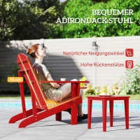 Outsunny Andirondack Gartenstuhl Gartensessel Outdoor-Sessel, 72 cm x 97 cm x 92 cm, Rot(m-4)