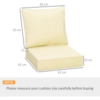 Outsunny 4 Pieces Outdoor Seat and Back Cushion Set Patio Deep Seating Chair Replacement Cushion, Beige(m-3)