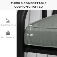 Outsunny Garden Bench Cushion 2 Seater Loveseat Seat Pad for Patio Swing Furniture for Indoor & Outdoor Use, 120 x 50 x 8 cm, Grey(m-7)
