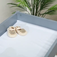 AIYAPLAY Baby Changing Unit with 4 Storage Drawers, Mat for Bedroom Nursery, 84 x 84.5 cm, Grey(m-9)