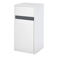 HOMCOM MDF Tri-Compartment Bathroom Storage Cabinet White(m-10)
