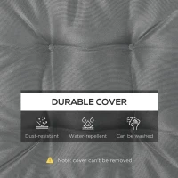 Outsunny Set of 4 Garden Seat Cushion with Ties, 42 x 42cm Replacement Dining Chair Seat Pad, Grey(m-5)