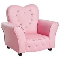 HOMCOM Kids Armchair Toddler Chair Seating Relax Playroom Seater Girl Princess Pink(m-10)