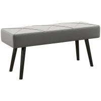 HOMCOM End of Bed Bench with X-Shape Design and Steel Legs, Upholstered Hallway Bench for Bedroom, Grey(m-10)