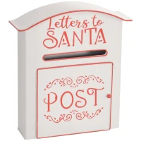 HOMCOM A5 Christmas Letter Postbox - White/Red(m-10)