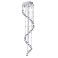 HOMCOM Modern Crystal Chandelier Ceiling Light Pendant Lamp Chrome Finish Glass Droplets New, for Living Room, Bedroom, Hallway, Ф30 x 120cm