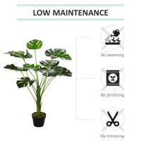 HOMCOM Decorative Artificial Monstera Plants in Pot Fake Plants for Home Indoor Outdoor Decor, 85cm(m-6)