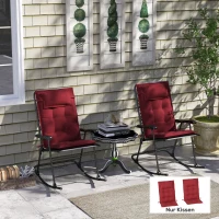 Outsunny 2er Set Auflage für Sonnenliege Wasserabweisend Liegenauflage für Gartenliege Polsterauflage 50x116x5 cm, Weinrot(m-2)