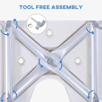 HOMCOM 6-Level Height Adjustable Shower Stool, Bath Chair with Non-Slip Feet, U-Shaped Seat for Elder, Pregnant, White(m-5)