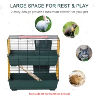PawHut Indoor Rabbit Guinea Pig Cage Small Animal Cage Two Storey 80 x 44 x 82 cm(m-7)
