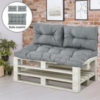 Outsunny Cuscineria per Pallet Set 3 Cuscini per Seduta e Schienale di Divani Panca con Bancali, Poliestere Grigio Scuro(m-2)