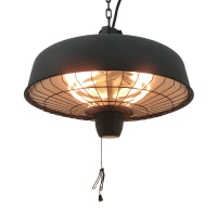 Outsunny Infrared Halogen Electric Patio Heater, 1000W/2500W Adjustable Power, Ceiling Hanging Mount, Black(m-6)