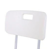 HOMCOM Duschstuhl mit Rückenlehne, Rutschfester Badestuhl, 8-stufig höhenverstellbar, Alu-Legierung, Weiß, 39,5 x 36,5 x 71-83,5 cm(m-9)