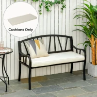 Outsunny Garden Bench Cushion 2 Seater Loveseat Seat Pad for Patio Swing Furniture for Indoor & Outdoor Use, 120 x 50 x 8 cm, Cream White(m-2)
