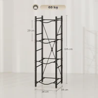 HOMCOM Soporte para Garrafones de Agua de 4 Niveles Estante de Almacenamiento para Botella de Agua para Cocina Comedor Negro(m-3)