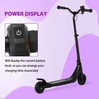 HOMCOM Electric Scooter, 120W Motor E-Scooter, Adjustable Height, Rear Brake for Ages 6+ Years - Black(m-6)