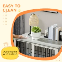 PawHut Indoor Dog Crate Furniture, Side End Table, with Soft Washable Cushion, Lockable Doors, for Small and Medium Dogs(m-7)