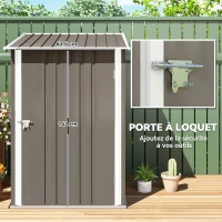 Outsunny Abri de Jardin 1m² - Remise pour Outils - cabanon Porte verrouillable - dim. 1L x 1,03l x 1,6H m - tôle d'acier ondulée(m-5)