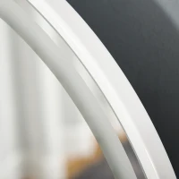 HOMCOM Dressing Table Set with Mirror, Built-in 3 Color LED Light, Vanity Makeup Table with 4 Drawers and Cushioned Stool for Bedroom, White(m-8)