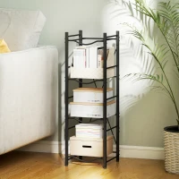 HOMCOM Soporte para Garrafones de Agua de 4 Niveles Estante de Almacenamiento para Botella de Agua para Cocina Comedor Negro(m-9)