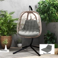 Outsunny Sitzkissen, Außensitzkissen für Hängekorb und Schaukelstühle, Outdoor-Polsterkissen, Grau(m-2)