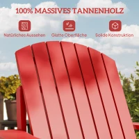 Outsunny Andirondack Gartenstuhl Gartensessel Outdoor-Sessel, 72 cm x 97 cm x 92 cm, Rot(m-6)
