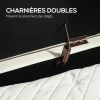 HOMCOM Banc de rangement, bout de lit en velours avec couvercle, pieds en métal, capacité 72 L, 108x44x43,5cm, crème(m-7)