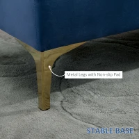 HOMCOM End of Bed Bench, Upholstered Bench Seat, Entryway Shoe Bench with Button Tufted for Bedroom, Blue(m-5)