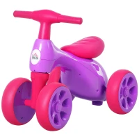 HOMCOM Baby Balance Bike Toddler for Aged 1.5-3 Years Training Walker Smooth Rubber Wheels Ride on Toy Storage Bin Violet(m-10)