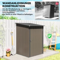 Outsunny Geräteschuppen aus Stahl 100 x 103 x 160cm Braun(m-6)