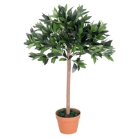 Outsunny 3ft Artificial Olive Tree Indoor Plant Greenery for Home Office Potted in An Orange Pot(m-10)