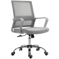 Vinsetto Ergonomic Desk Chair Mesh Office Chair with Adjustable Height Armrest and 360° Swivel Castor Wheels Grey(m-11)