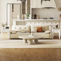 HOMCOM Lot de 2 tables d'appoint, bout de canapé avec pieds courbés, table basse pour salon, chambre, 45 x 35 x 55 cm, blanc(m-2)