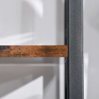 HOMCOM 4-Tier Ladder Shelf, Freestanding Bookshelf, Storage Rack with Steel Frame for Living Room, Black and Brown(m-9)