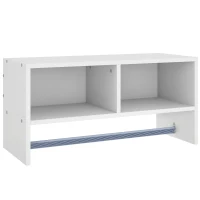 HOMCOM Wall Mounted Coat Hanger Hooks Rack Stand Hallway Coat Rack Rail & Storage Shelf Hanging Coat Organizer (White)(m-10)