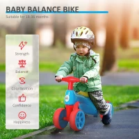 HOMCOM Baby Balance Bike Toddler for Aged 1.5-3 Years Training Walker Smooth Rubber Wheels Ride on Toy Storage Bin Blue Red(m-5)