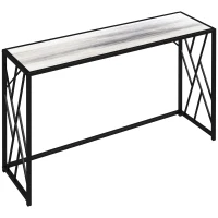 HOMCOM Console Table, Industrial Sofa Table with Metal Frame for Living Room, Hallway, 120 cm, Grey(m-10)