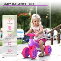 HOMCOM Baby Balance Bike Toddler for Aged 1.5-3 Years Training Walker Smooth Rubber Wheels Ride on Toy Storage Bin Violet(m-5)