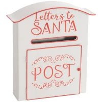 HOMCOM A5 Christmas Letter Postbox - White/Red(m-1)