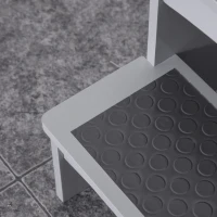 HOMCOM Toddler Tower Kitchen Helper for Children with 2 Non-Slip Steps and Support Handles, Grey(m-8)