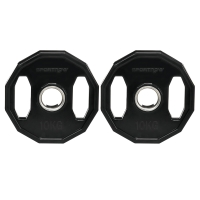 SPORTNOW Conjunto de 2 Discos de Pesas de 10 kg con Orificio de 5 cm para Entrenamiento de Fuerza  Ø32x4 cm Negro