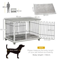 PawHut Indoor Dog Crate Furniture, Side End Table, with Soft Washable Cushion, Lockable Doors, for Small and Medium Dogs(m-3)