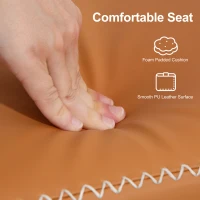 HOMCOM PU Leather Shoe Storage Bench - Brown(m-4)