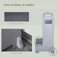 HOMCOM Toddler Tower Kitchen Helper for Children with 2 Non-Slip Steps and Support Handles, Grey(m-6)