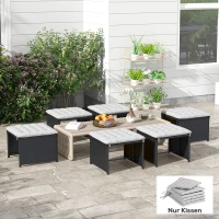 Outsunny Gartenstuhauflage Sitzpolster Gartenpolster, mit Steppung, 40 x 40 x 4 cm, Hellgrau(m-2)