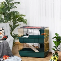 PawHut Indoor Rabbit Guinea Pig Cage Small Animal Cage Two Storey 80 x 44 x 82 cm(m-2)