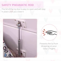 HOMCOM Wooden Kids Toy Box Children Storage Organizer Chest Safety Hinge  Furniture Pink(m-6)