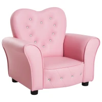 HOMCOM Kids Armchair Toddler Chair Seating Relax Playroom Seater Girl Princess Pink(m-1)