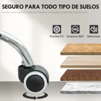 Vinsetto Silla de Escritorio Giratoria con Altura Ajustable Respaldo Reclinable Reposacabezas Regulable y Soporte Lumbar Gris Oscuro(m-9)